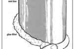 After the PVC pipe has been cut to an angle that keeps it vertical against the hull, it can be set into place with four or five spots of glue. After the glue has hardened a fillet of thickened glue is coved around its base using either the end of a small pipe or a moistened finger.