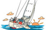 Illustration of a cruising boat