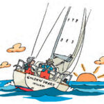 Illustration of a cruising boat