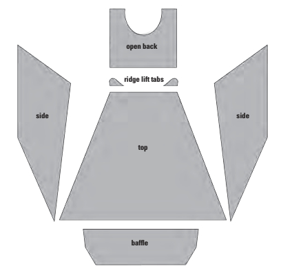 Schematic of rain-hood components