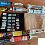 To perform his test, Ferman lined up several caulks and sealants and applied two beads of each, one for a tension test and one for a shear test, to a sample of his acrylic glazing material.