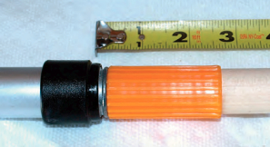 Clarence measured from where the PVC pipe seated on the pole to the end of the coupler and added 1/4 inch.