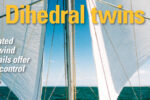 Soleares runs under her twin headsails, set from permanent stays. The forward- reaching dihedral-angled sails imitate a gliding bird’s wings and produce a powerful natural self-steering moment.