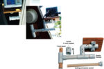 For use, the chart plotter swings into the companionway, above left and above. Its bracket is made from a few inexpensive plumbing parts and wooden dowels, below.