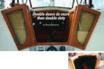 Open, Benjy’s doors rest against the cockpit bulkhead and allow a person to lean against them. The basic frame, at right below, includes the bottom dropboard.