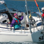 Durkee and Mary Jeanne Richards attempt to outrun the photo boat (an F 24 trimaran) in their J/32, Sirius, on Washington’s Sequim Bay. Sirius is maintained and handled as a go-fast boat and gives all boats in her local racing class a run for the money. Then the Richards add a furling jib, a more robust prop, and beefier anchor tackle, and cruise British Columbia for weeks on end.