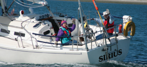 Durkee and Mary Jeanne Richards attempt to outrun the photo boat (an F 24 trimaran) in their J/32, Sirius, on Washington’s Sequim Bay. Sirius is maintained and handled as a go-fast boat and gives all boats in her local racing class a run for the money. Then the Richards add a furling jib, a more robust prop, and beefier anchor tackle, and cruise British Columbia for weeks on end.