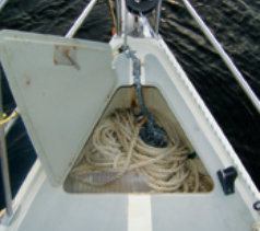 The anchor well is easy to access and keeps the anchor stored out of the way when not in use.