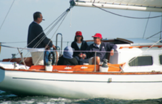 The crew of Tio, a Pearson Invicta 37.5, skippered by cigar-smoking Jack Monteagudo, demonstrates the laid-back nature of good old boat racing.