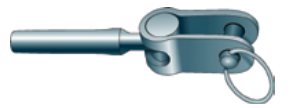 Jaw – Similar to jaw fittings used in standing rigging, this fitting is used to connect a lifeline to a bail on a pulpit or stanchion. It may be combined with an adjuster.