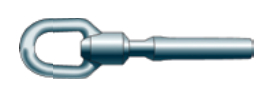 Gate eye – this terminal fitting is used on the side of a gate to which the pelican hook is attached. It can be a fixed eye or a swivel.