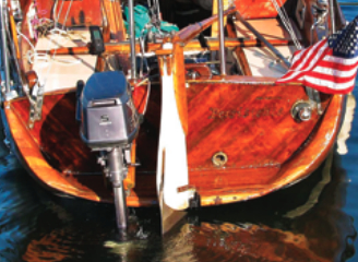 Marlin has decorated Persistence’s scoop transom with stars and the boat’s name and identification number “tattooed” into the wood.