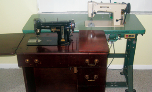 When it comes to price, there is no comparison. The $30 thrift-shop Necchi is compact and can handle most onboard sewing tasks. A used industrial machine can cost $1,000.