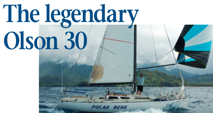 Polar Bear, an Olson 30, and her owner, Eric Thomas, approach Hanalei Bay, Kauai, Hawaii, on their way to a first-in-class finish in the 2008 Singlehanded TransPacific Race.