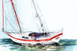 Water color boat painting