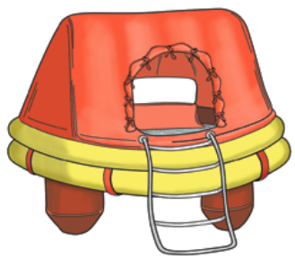 Life raft illustration
