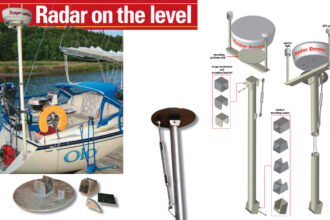 Danny built Olo’s radar tower, at left, from readily available aluminum plate and tubing, below and illustration on facing page. He sets the angle of the radar manually by adjusting a turnbuckle, on facing page.