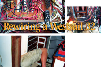 Aaron described the wiring behind the electric panel and in the engine bay as “out of control,” at left. One of the previous owners told him, “It looks like a spastic spider got loose in there.” The engine was in desperate need of repainting and the wiring around it was so chaotic that the decision to remove the engine for accessibility was a no-brainer, below. In any project like this one there will, inevitably, be places that are hard to get to, at left below.