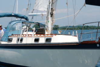 With shimmering Chesapeake Bay waters reflected in her topsides, Tory and Betty Sue Salvia’s Mariner 36, Sparkle Plenty, lives up to her name.