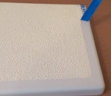 Before the paint had time to set, Stephen carefully removed the masking tape.