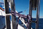 Two turnbuckles with a line tied between them