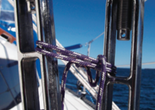 Two turnbuckles with a line tied between them