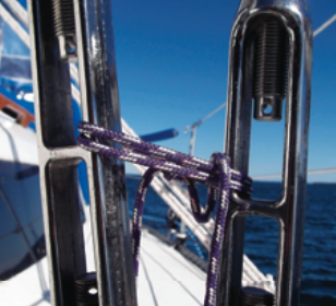 Two turnbuckles with a line tied between them
