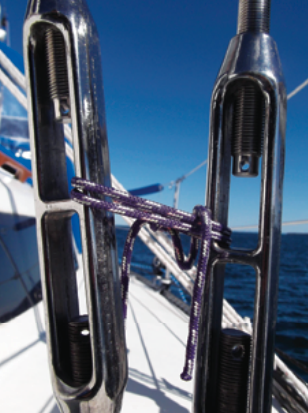 Two turnbuckles with a line tied between them
