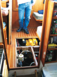 The engine and other systems are under the pilothouse sole and quite accessible.