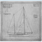 Sail plan for Tide Rip. This boat was also known as Dog Star.