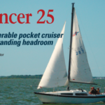 Bump-A-Noggin, owned by Rodney and Kathleen Scott, steps out, showing off the Lancer 25’s pert lines.