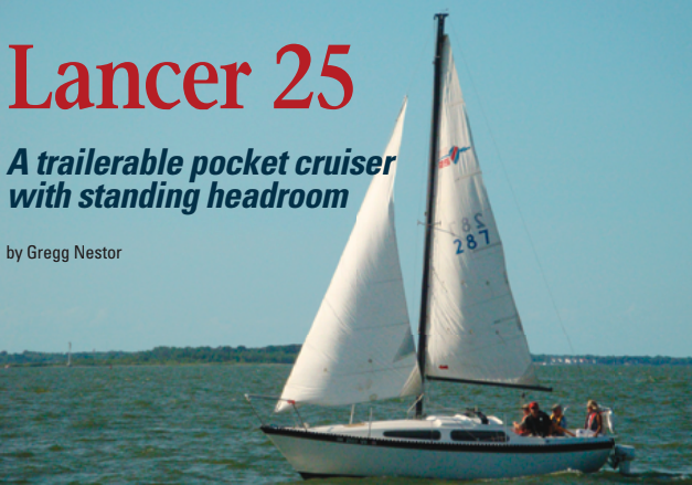 Bump-A-Noggin, owned by Rodney and Kathleen Scott, steps out, showing off the Lancer 25’s pert lines.