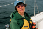 A woman on a boat