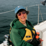 A woman on a boat