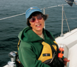A woman on a boat