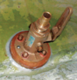Picture of mounted flanges and seacocks