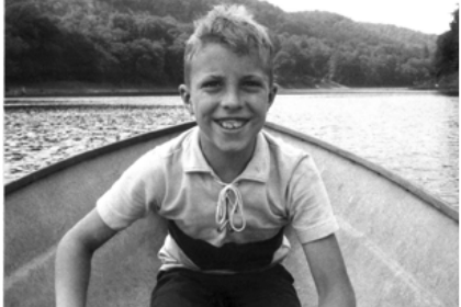 In this photo taken in 1965, Don’s son Tom, at age 10, takes his father for a row on the Delaware River in Don’s father’s rowboat.