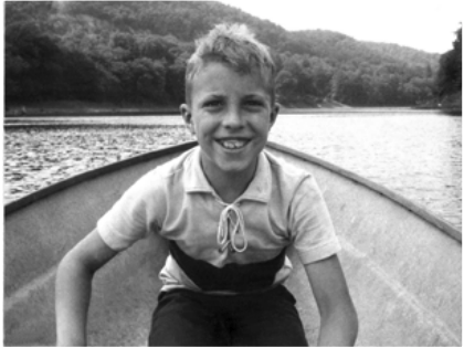 In this photo taken in 1965, Don’s son Tom, at age 10, takes his father for a row on the Delaware River in Don’s father’s rowboat.