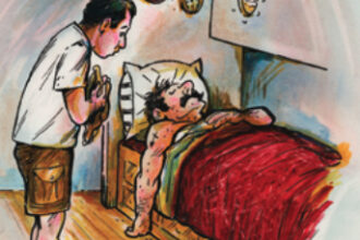Illustration of Tom found in his bed