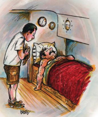 Illustration of Tom found in his bed