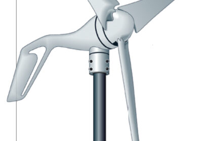 The purpose of a wind generator aboard a sailboat is to provide as constant a source of electrical power as possible. Blade design and diameter are major factors in achieving this. This design uses slender blades and a relatively large diameter.