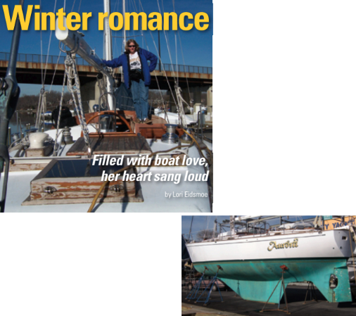 Pictures of Lori Eidsmoe with her boat Aurora