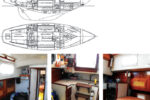 As simple as it looks, the Alberg 35’s interior plan, at left, was the product of hours of painstaking work by the designer, trading inches between saloon and fo’c’s’le, at bottom left, and galley, at bottom center and right.