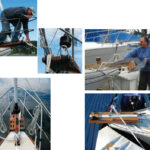 After studying the essential geometry, at top, and working through a series of mock-ups, above, Gary eventually built the anchor sprit that he felt his Ericson cruising 31 deserved, opposite page. It compliments the boat’s profile, gives him a secure working platform, and is sturdy enough to meet any expected conditions.