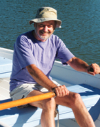 A man in a rowboat