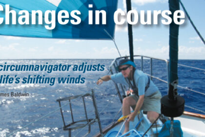 James Baldwin trims his sails to fair winds on a passage from the Virgin Islands to Georgia.
