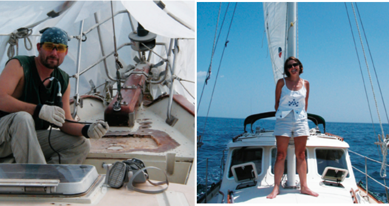Boat number one, the Cabo Rico 38, at left, required so much work Susan and Hale never did get to take her cruising. They did sail their second boat, the Pacific Seacraft 32, to the Bahamas, but she proved to be too small, opposite page.