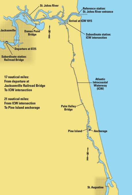When Jill and Rudy Sechez made the trip from Jacksonville to Pine Island, they used the current tables to determine the departure time that would give them a favorable current all the way.