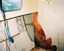 Leaks around the chainplates led to water damage to the main bulkhead.