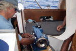 The sewing machine used when making the sails also proved useful during the voyage.